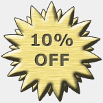 Graphic for a coupon with the words 10 percent off.